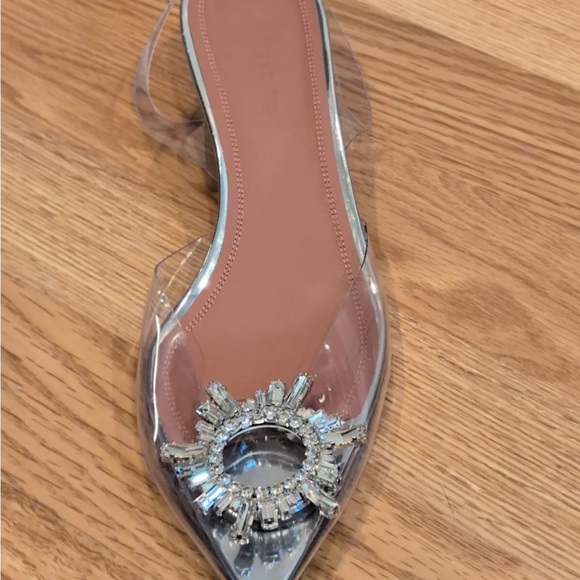 Beautiful  pre owned transparent glass sandals Amina Muaddi shoes - Picture 9 of 12
